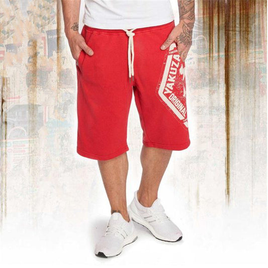 Casual Loose Over-the-knee Men's Five-point Fitness Beach Pants
