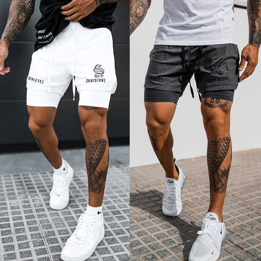 Men's Double-layer Quick-drying High-elastic Breathable Running Shorts